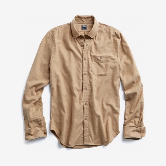 Todd Snyder Brushed Cotton Cashmere Twill Shirt in Camel size small - Picture 1 of 5